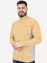 Blusa Columbia Masculina Klamath Range II Half Zip Amarelo Ocre