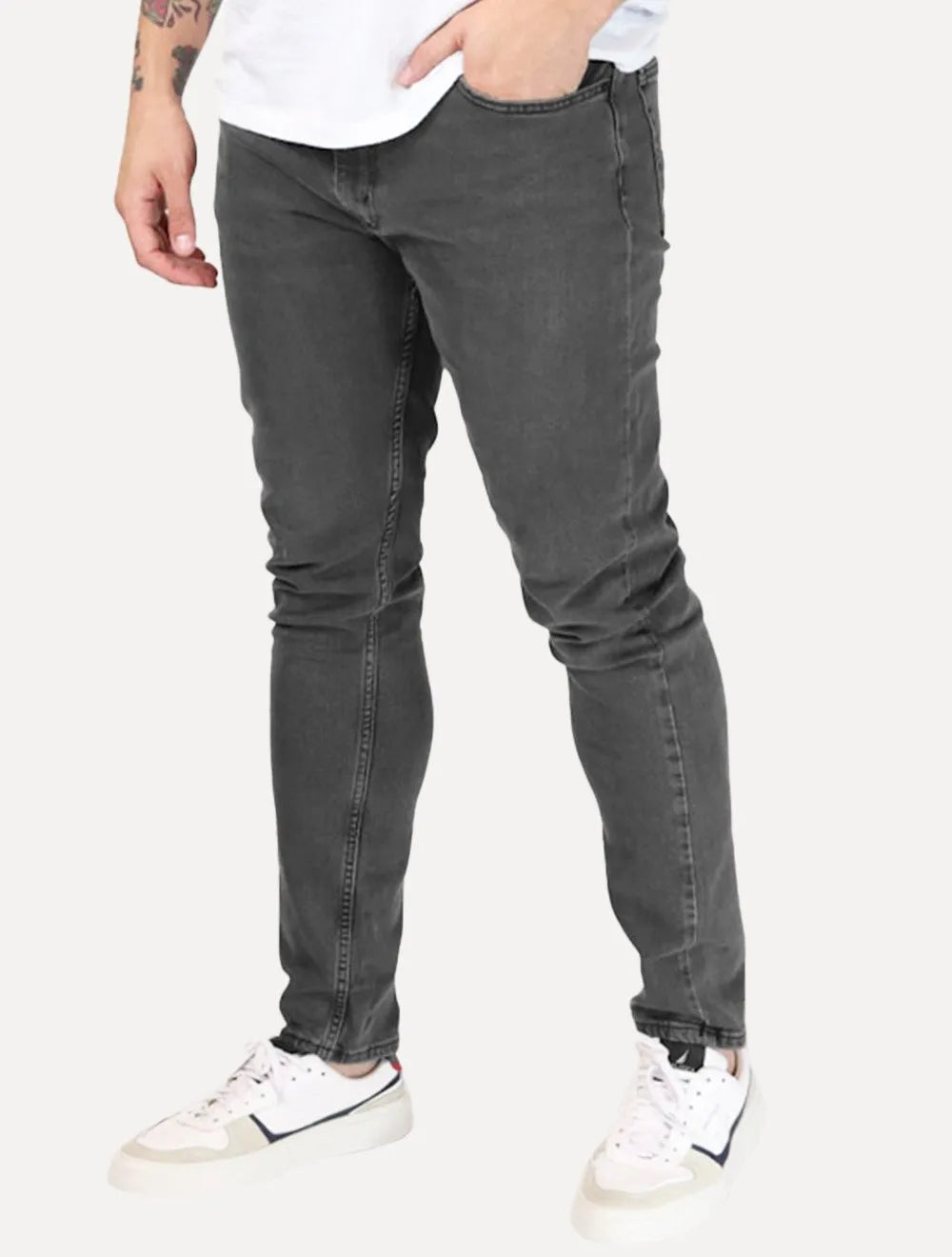Calça Levis Jeans Masculina 512 Slim Taper Stretch Stanging Cinza Escuro
