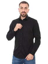 Camisa Sergio K Masculina Slim Fit Elastano Preta