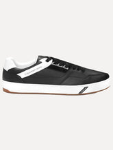 Tênis Calvin Klein Jeans Masculino Couro Sash Logo Basico Cinza/Preto