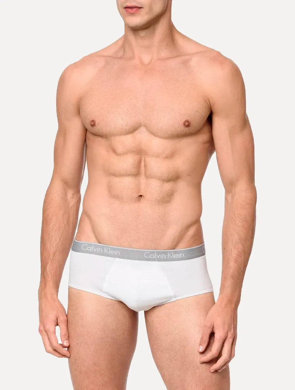 Cuecas Calvin Klein Brief Cotton Print Branca Pack 2UN