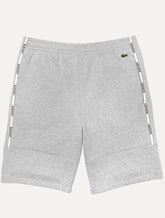 Bermuda Lacoste Masculina Moletom Fleece Signature Sash Cinza