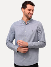 Camisa Reserva Masculina Oxford Color Grey Icon Azul Marinho Mescla