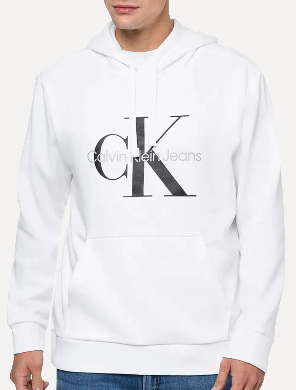 Moletom Calvin Klein Jeans Masculino Hoodie Issue Monograma Branco