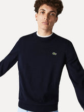 Suéter Lacoste Masculino Classic Fit Gola Redonda Logo Azul Marinho