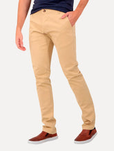 Calça Ralph Lauren Masculina de Sarja Chino Stretch Slim Fit Caqui