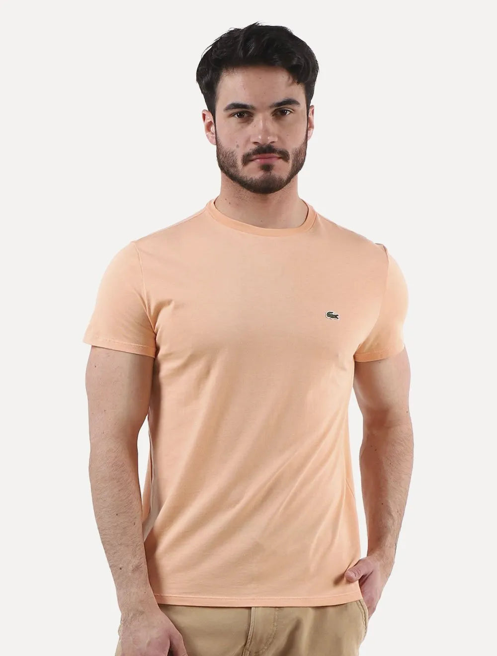 Camiseta Lacoste Masculina Jersey Pima Cotton Salmão
