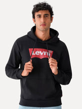 Moletom Levis Canguru Batwing Com Capuz Preto