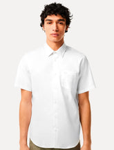 Camisa Lacoste Masculina Manga Curta Regular Solid Pocket Branca