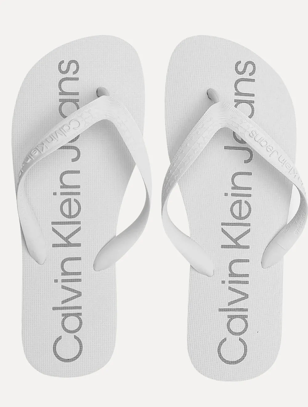 Chinelo Calvin Klein Jeans Silk Grey Logo Básico Branco