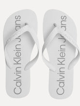 Chinelo Calvin Klein Jeans Silk Grey Logo Básico Branco