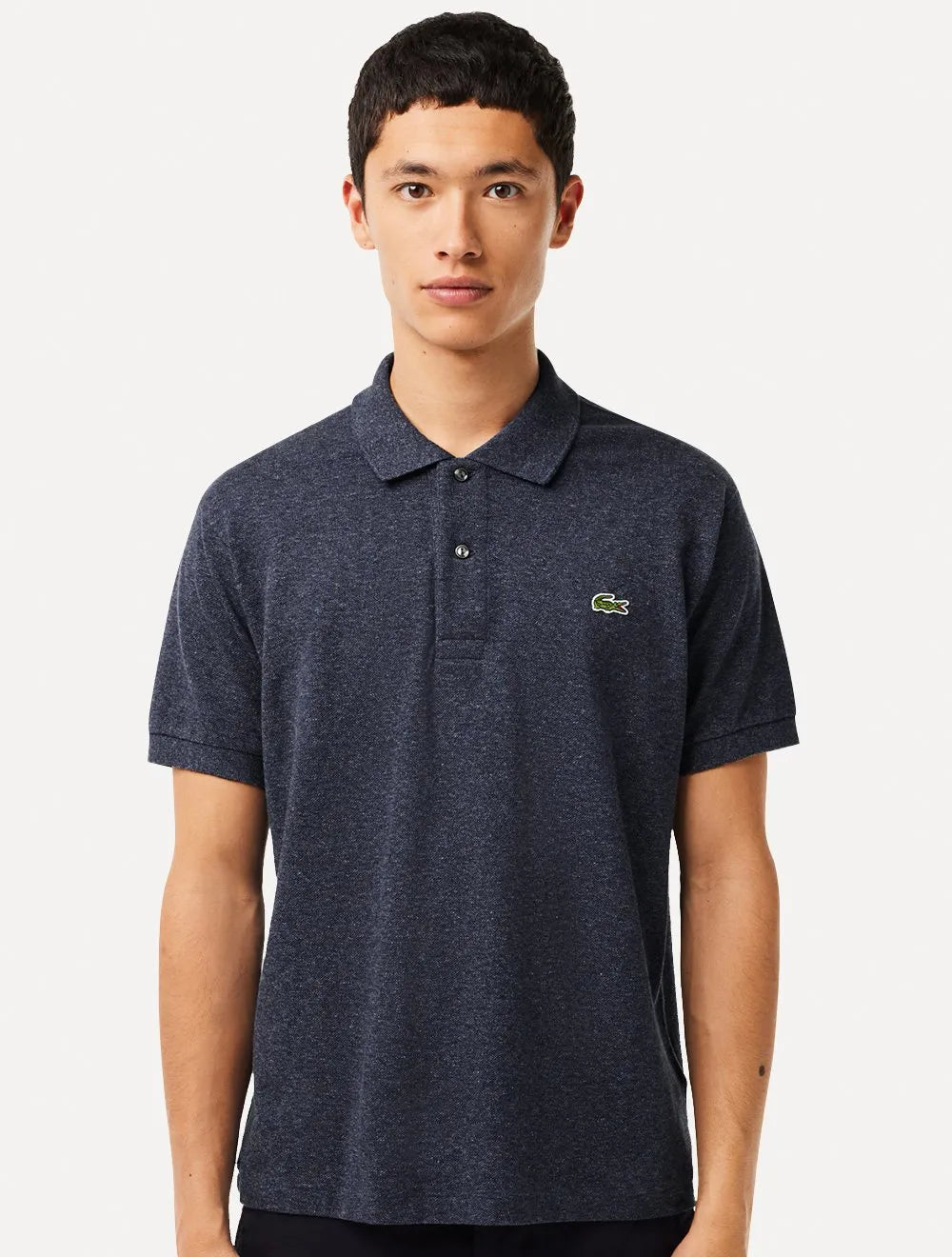 Polo Lacoste Masculina Classic Fit Mescla Azul Marinho