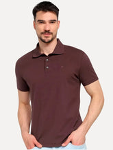 Polo Ellus Masculina Piquet Melange Classic Marrom Mescla