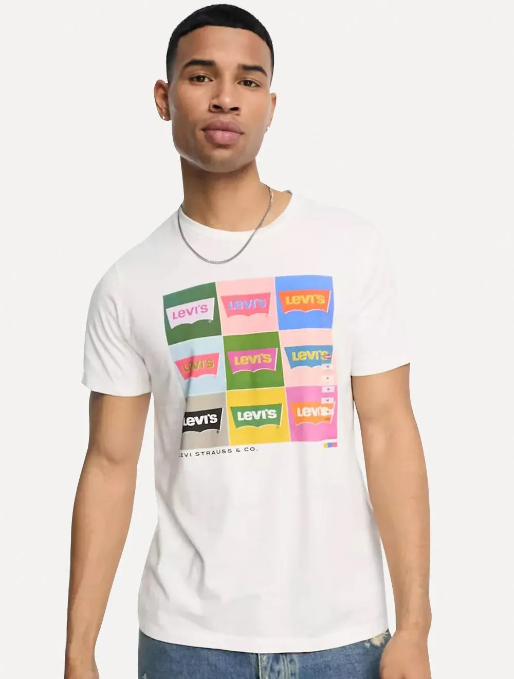 Camiseta Levis Masculina Graphic Crewneck Logo Branca