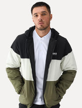 Jaqueta Aeropostale Masculina Dupla Face Nylon Colorblock Preta/Branca/Militar