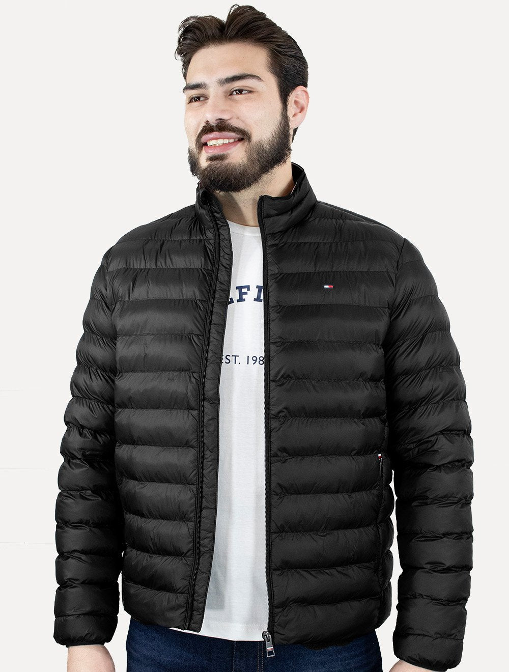 Jaqueta Tommy Hilfiger Core Packable Recycled Preto