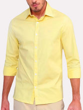 Camisa Ellus Masculina Tricoline LY Classic Anatomic Amarela