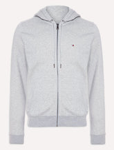 Moletom Tommy Hilfiger Masculino Flag Logo Zip-Through Hoody Cinza Mescla