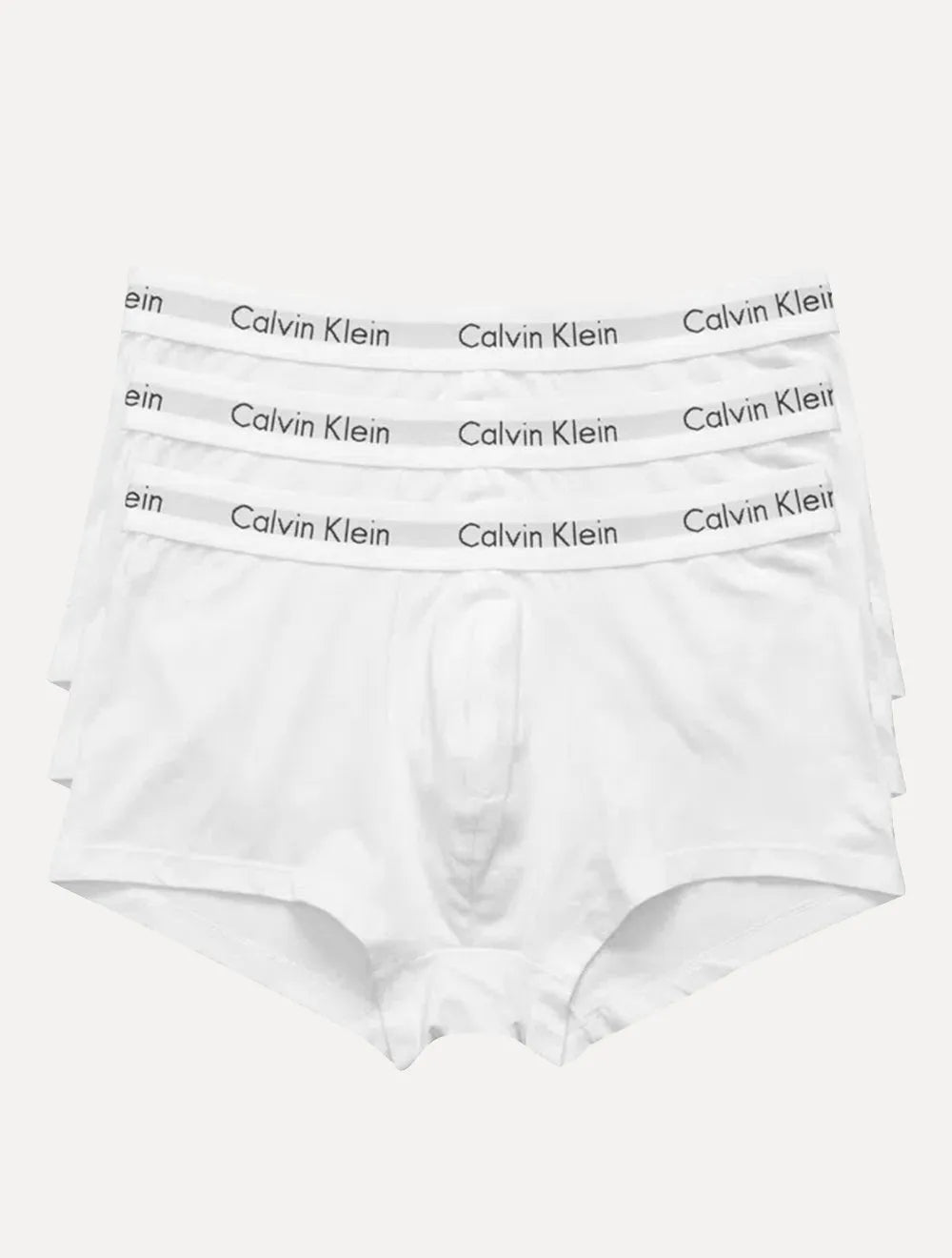 Cuecas Calvin Klein Low Rise Trunk Print Brancas Pack 3UN