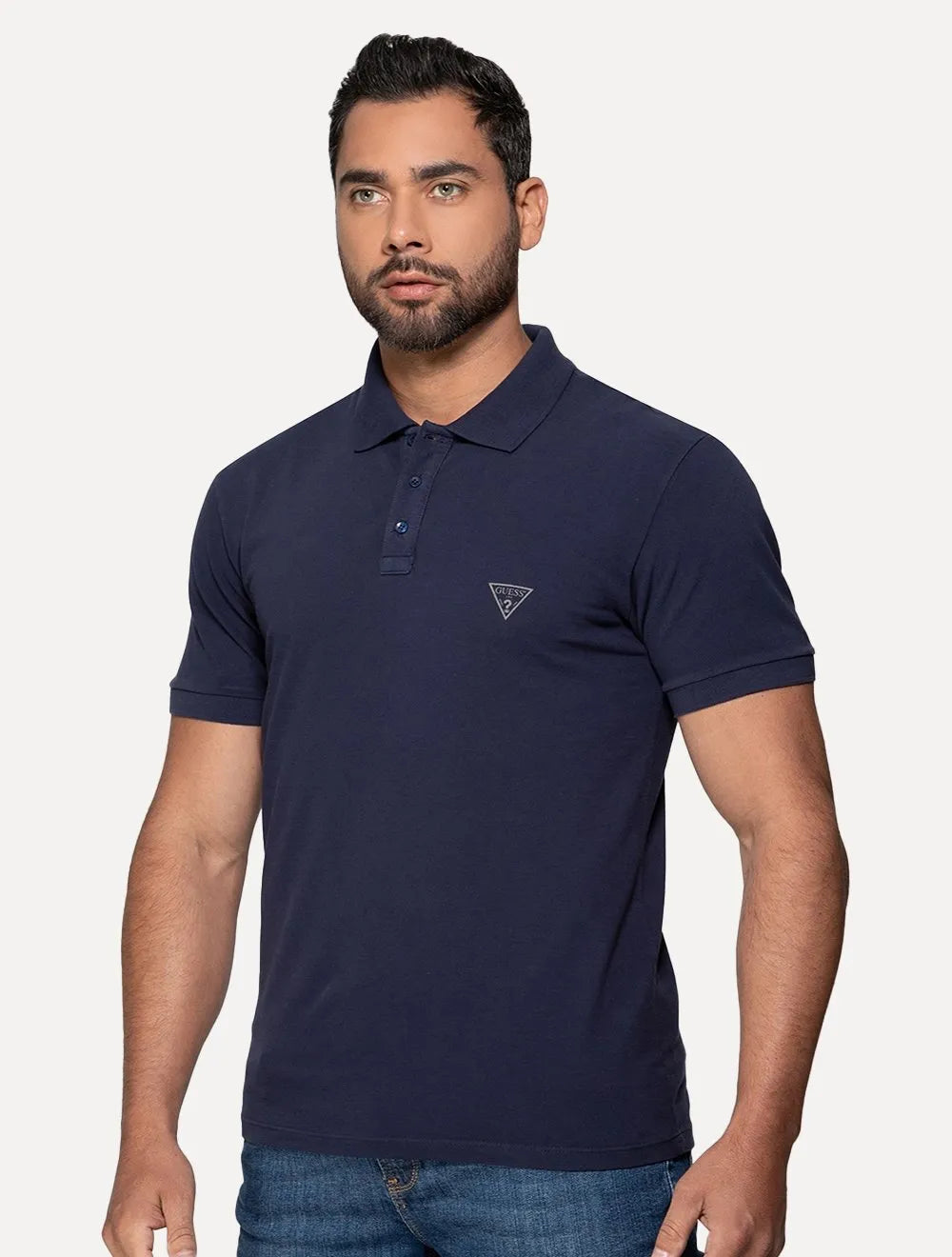 Polo Guess Masculina Piquet Azul Marinho