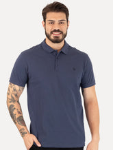 Polo Dudalina Piquet Essentials Cotton Basica Modal Azul Marinho