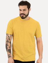 Camiseta Aramis Masculina Basic Lisa Mono Icon Mostarda