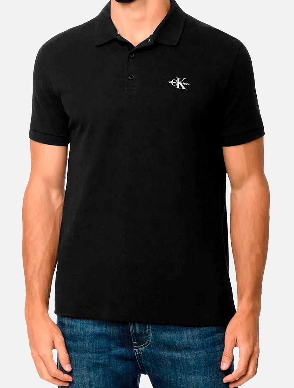 Polo Calvin Klein Jeans Masculina Piquet Regular Re Issue Preta