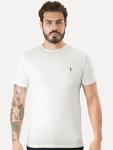 Camiseta Ralph Lauren Masculina Custom Slim Fit Red Icon Branca