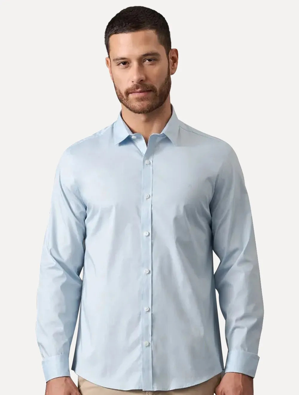 Camisa Calvin Klein Jeans Slim Fit New CKJ Logo Azul Claro