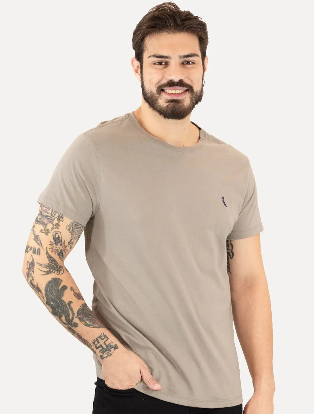Camiseta Reserva Masculina Basic Navy Woodpecker Cinza
