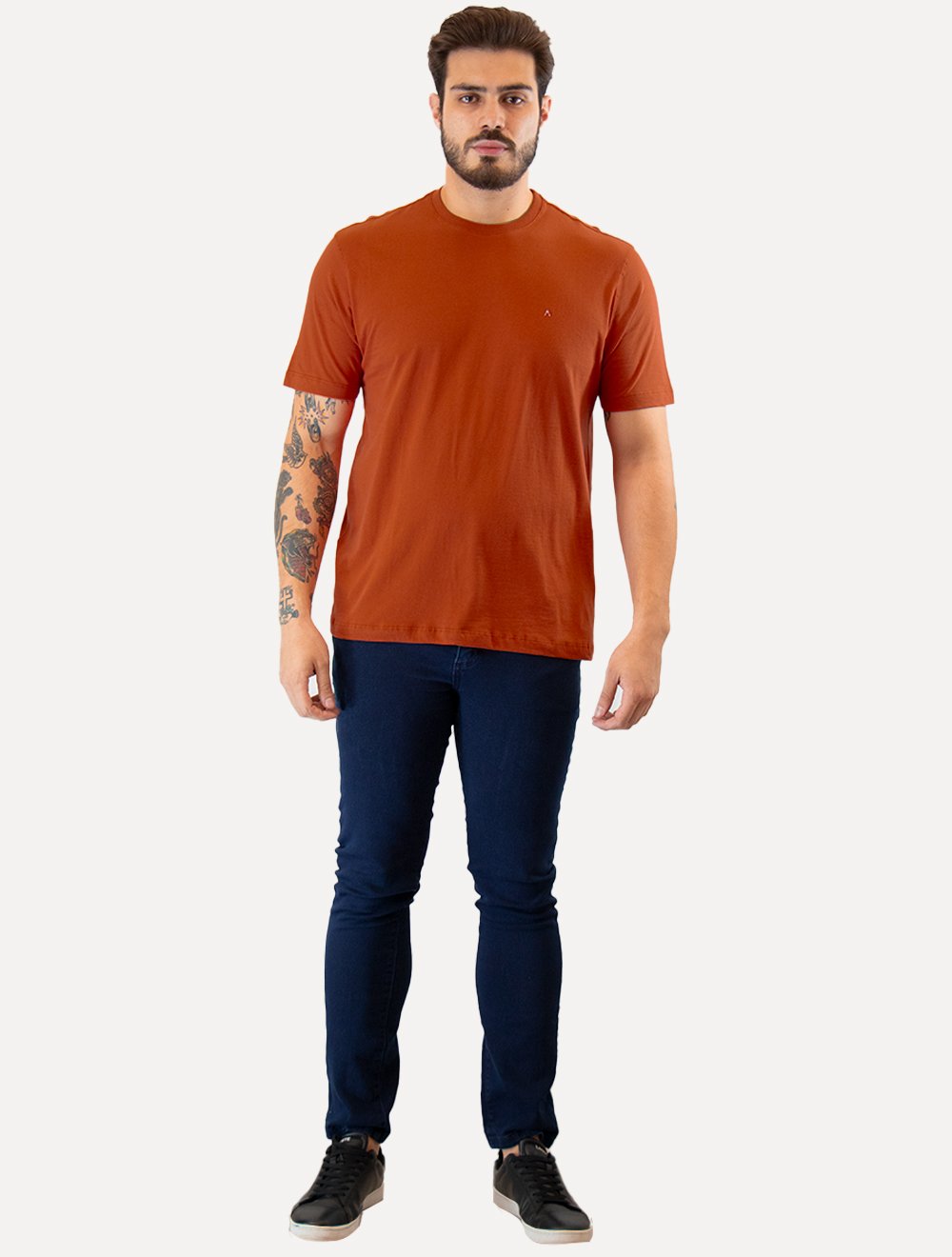 Camiseta Aramis Masculina Basic Lisa Terracota