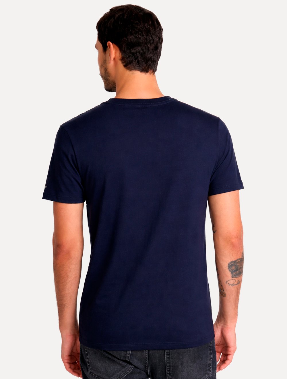 Camiseta John John Masculina Slim Fit Simple Azul Marinho