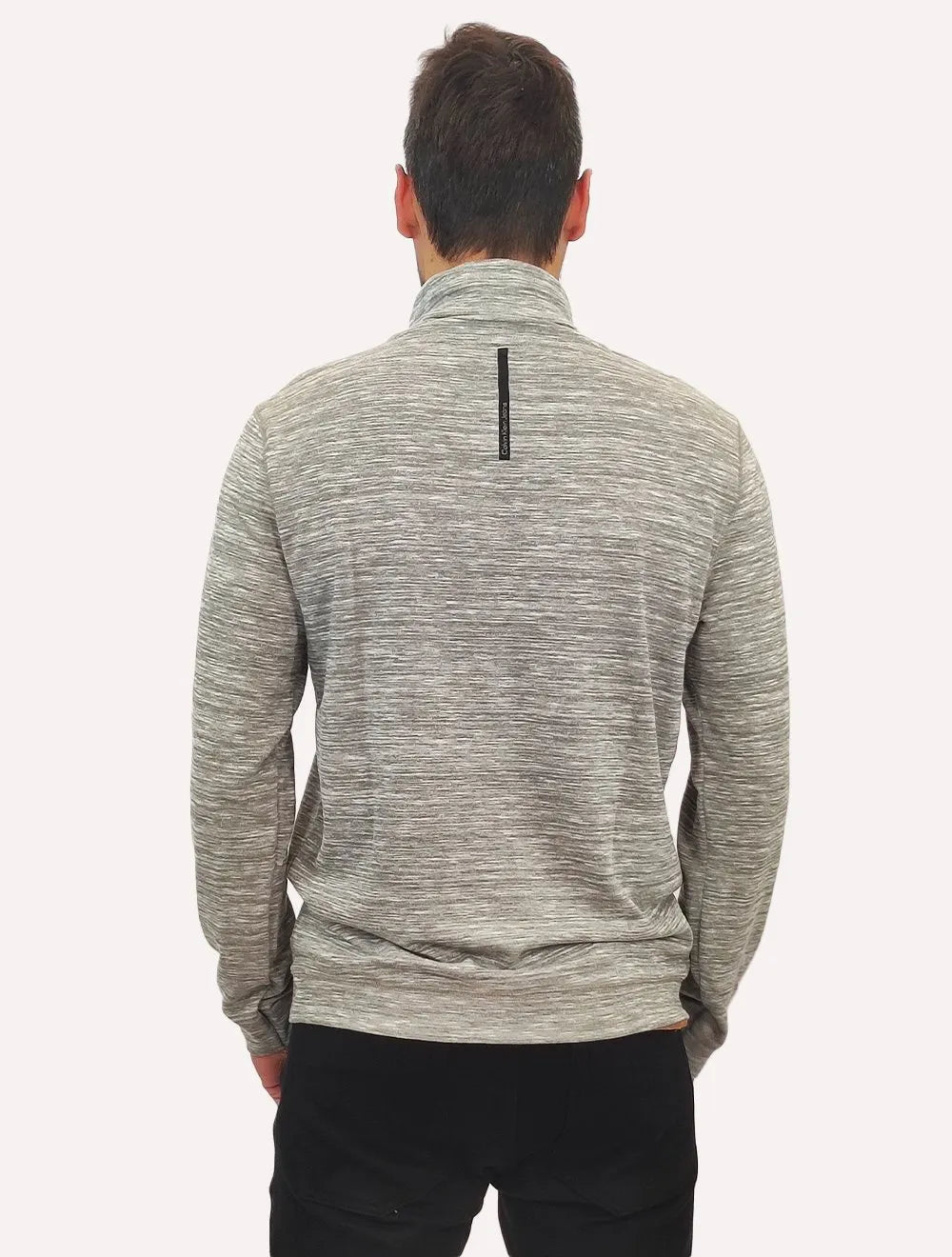 Blusa Calvin Klein Jeans Masculina Tricot Flamê Cinza Mescla