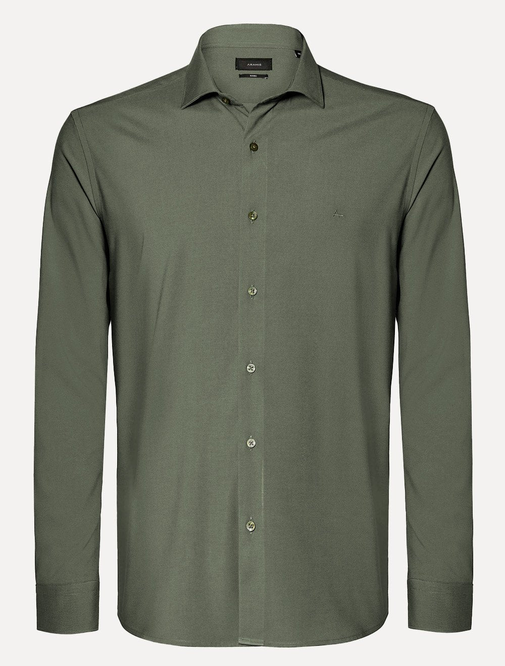 Camisa Aramis Masculina Slim Stretch Poliviscose de Bambu Verde Militar