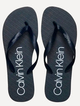 Chinelo Calvin Klein Swimwear Silk Basic Logo Azul Marinho