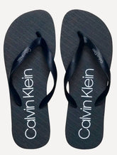 Chinelo Calvin Klein Swimwear Silk Basic Logo Azul Marinho