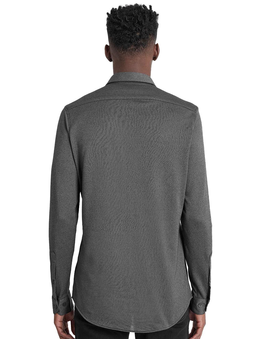 Camisa Aramis Masculina Manga Longa Slim Malha Dupla Chumbo