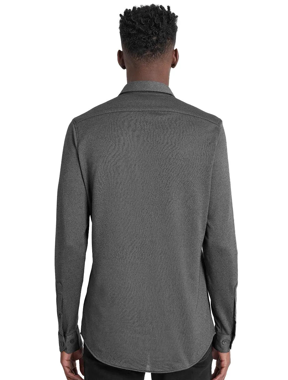 Camisa Aramis Masculina Manga Longa Slim Malha Dupla Chumbo