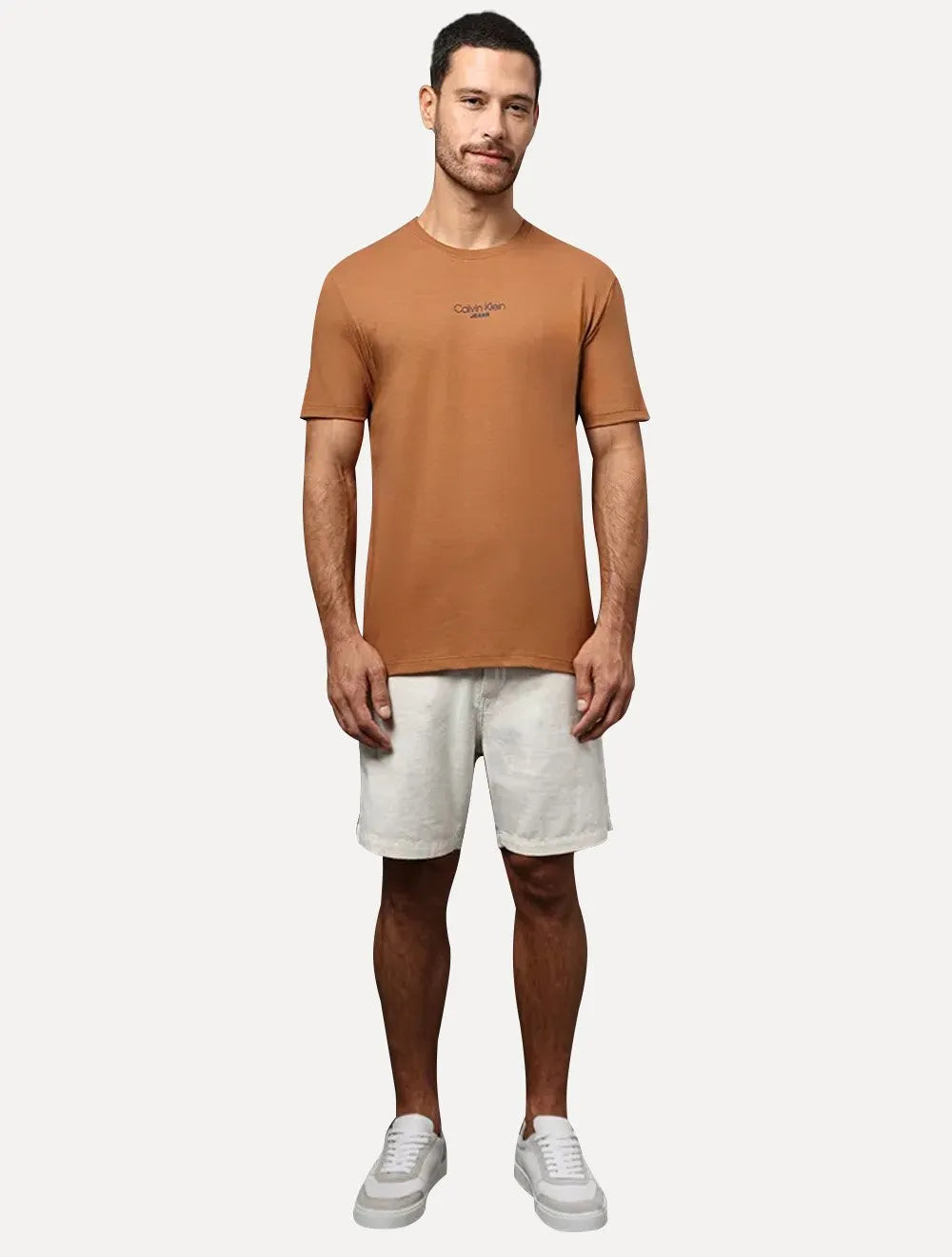 Bermuda Calvin Klein Jeans Masculina Cadarço Linen Off White