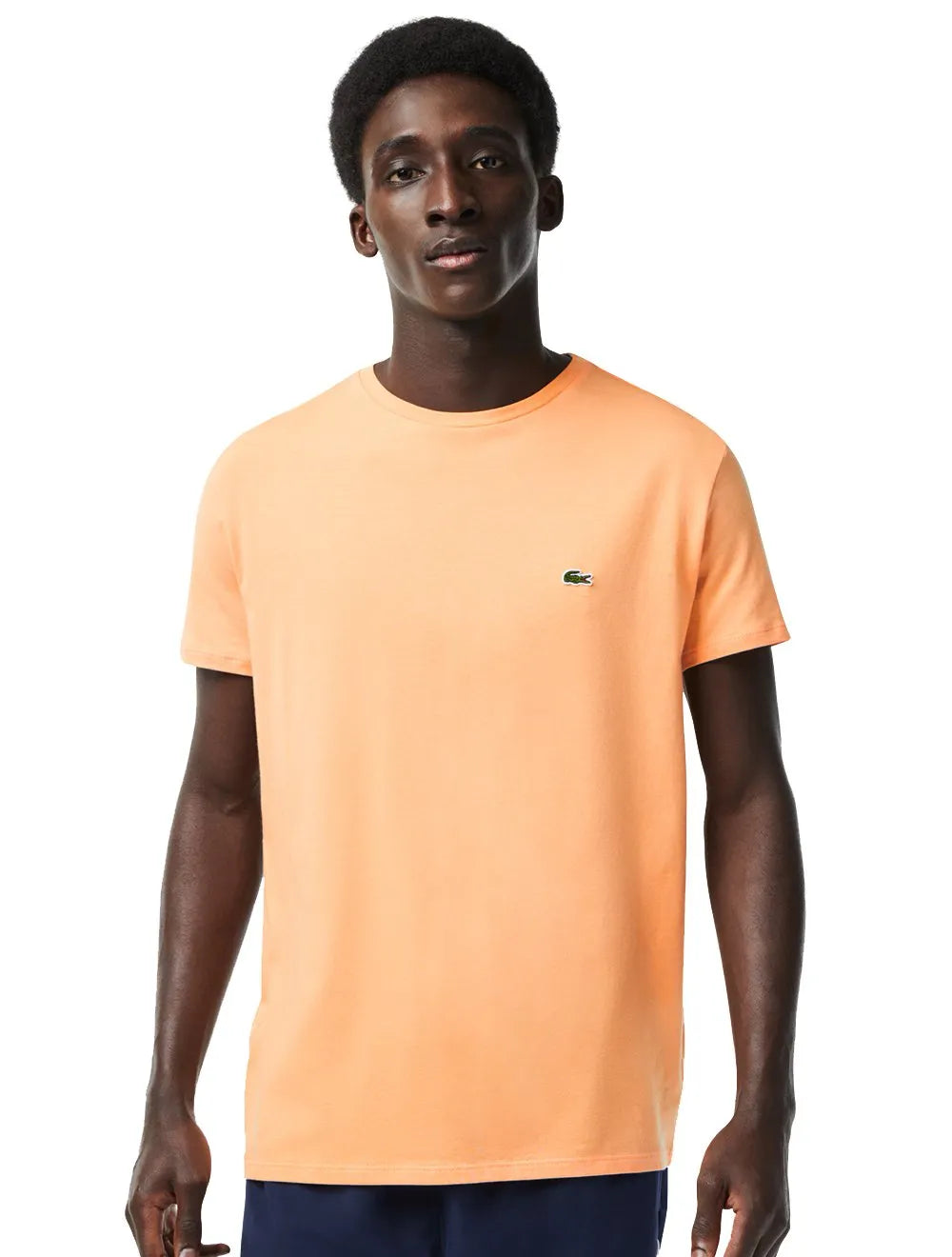 Camiseta Lacoste Masculina Jersey Pima Cotton Laranja Claro