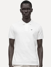 Polo Emporio Armani Masculina Piquet Essential Micro Águia Branca