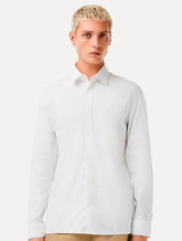 Camisa Lacoste Masculina Slim Fit Popeline Stretch Mono Branca