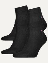 Meia Tommy Hilfiger TH Men Quarter Preta Kit 2 Pares