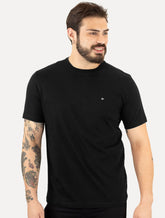 Camiseta Calvin Klein Masculina Meia Malha Basica CK Preta