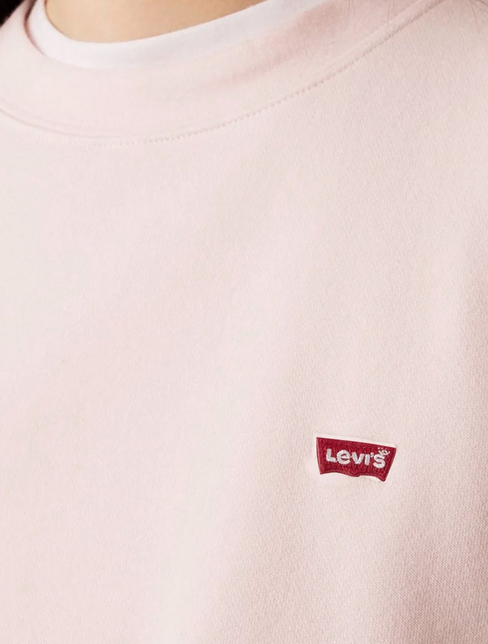 Moletom Levis Feminino Crewneck Original Housemark Rosa Claro