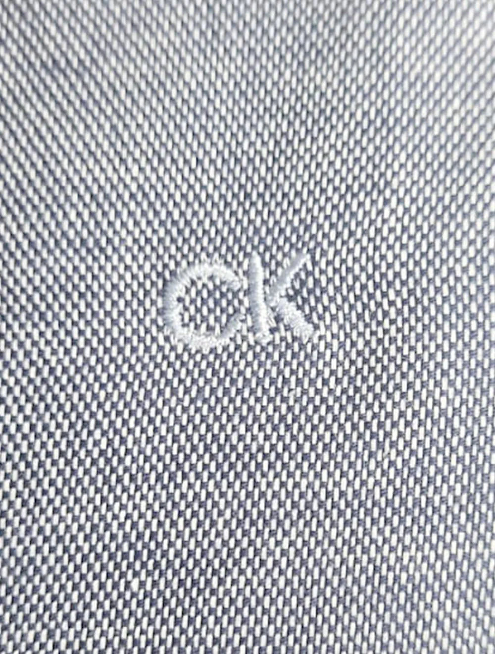 Camisa Calvin Klein Masculina Slim Fit Oxford Leve Marinho Mescla