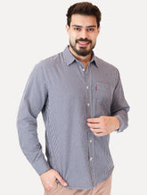 Camisa Levis Masculina Standard One Pocket Xadrez Azul/Branco
