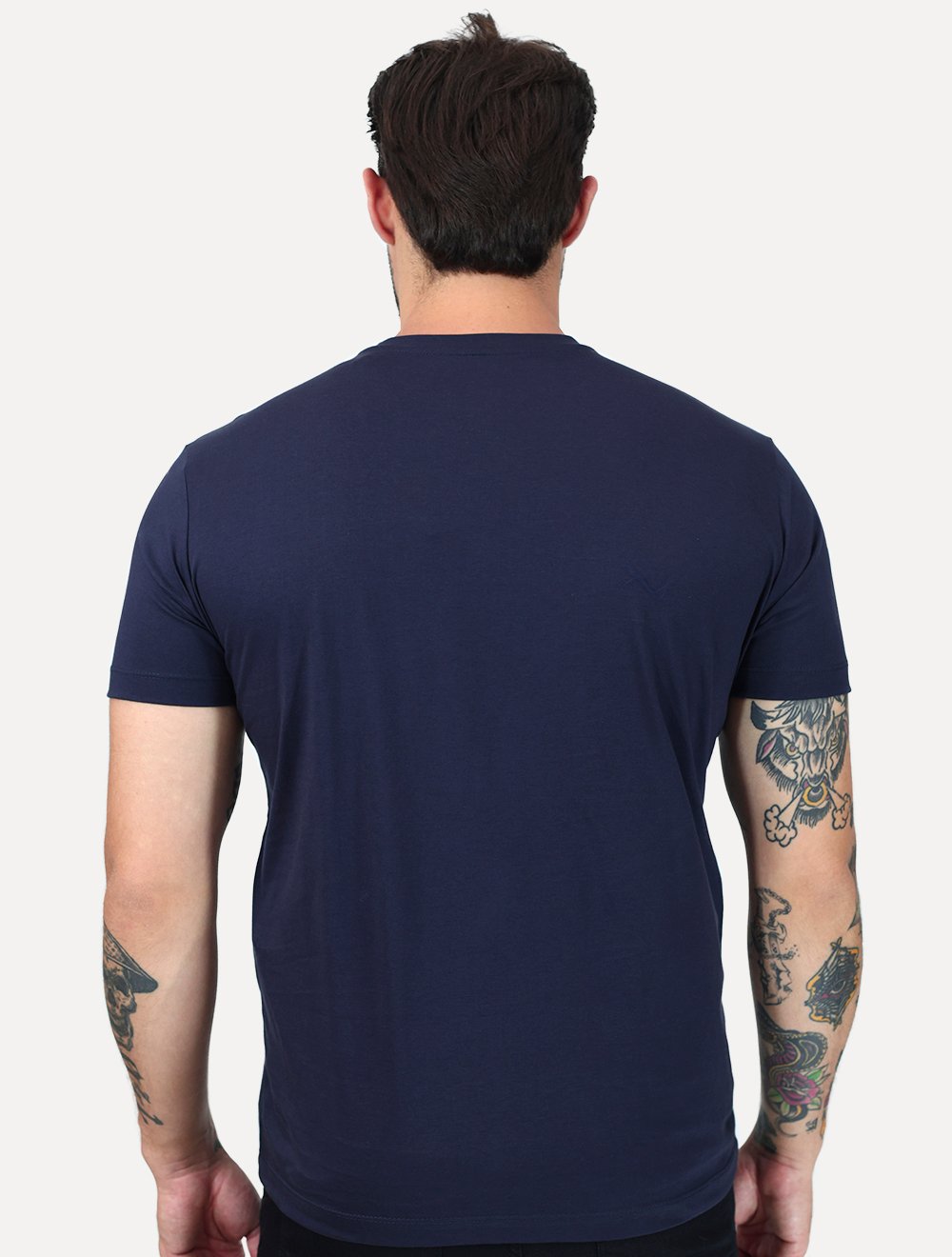 Camiseta K&J Black Masculina Slim Pima Cotton Premium Azul Marinho