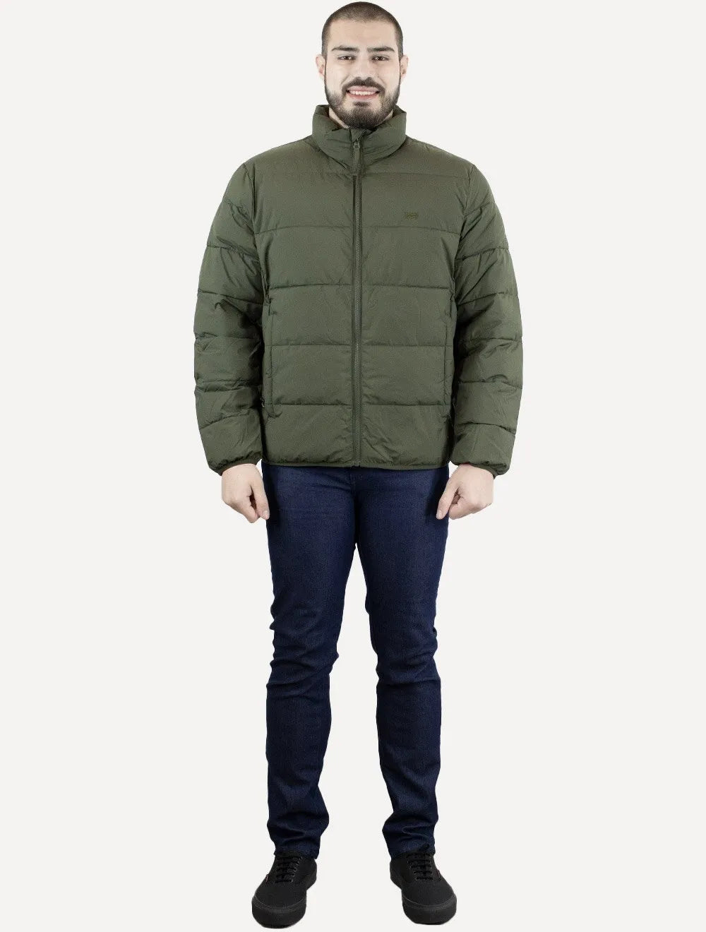 Jaqueta Levis Masculina Puffer Packable Quilted Verde Escuro