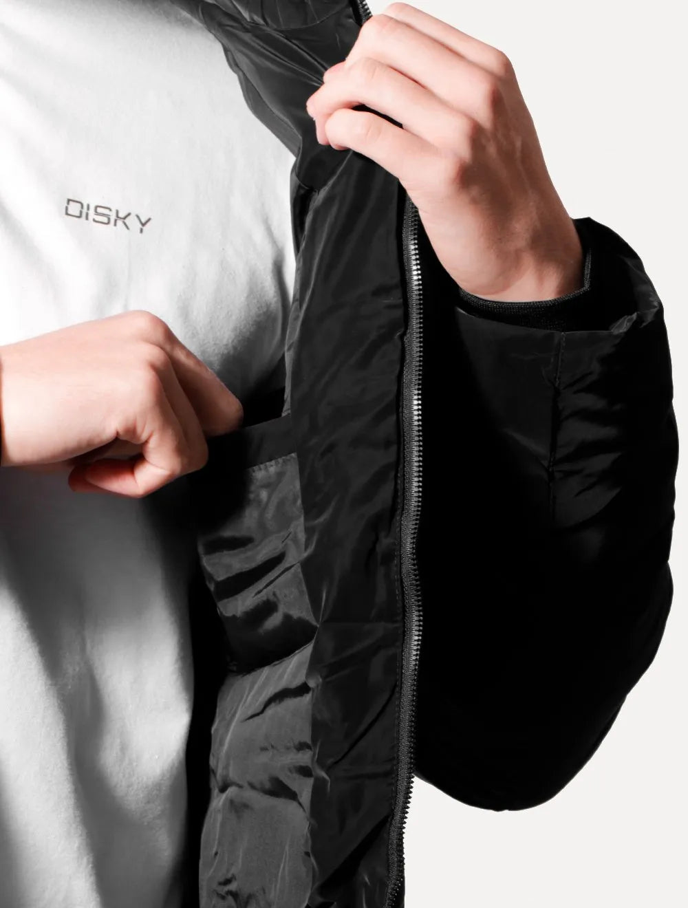 Jaqueta Victory Eagle Masculina Nylon Hoodie Puffer Preta